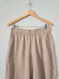 Neutral Linen Wide Leg Pants (M)