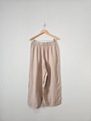 Neutral Linen Wide Leg Pants (M)