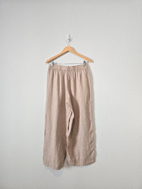 Neutral Linen Wide Leg Pants (M)