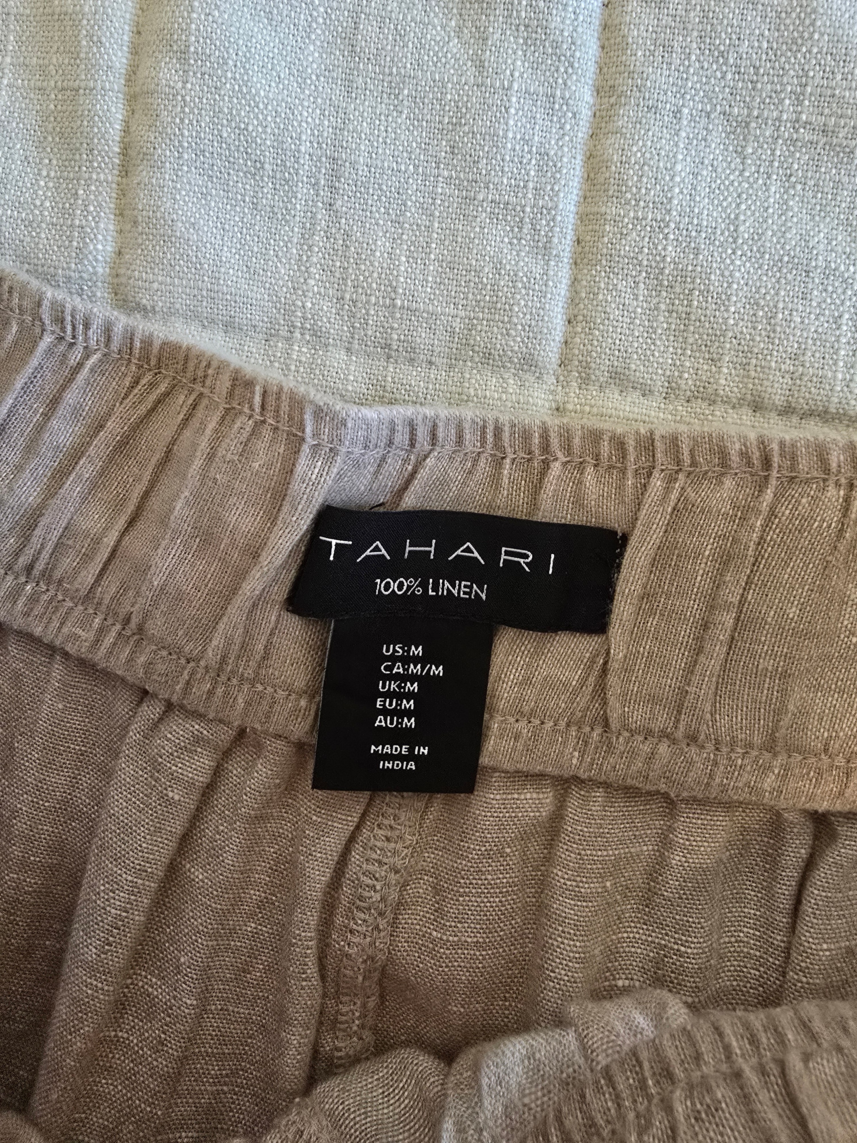 Neutral Linen Wide Leg Pants (M)