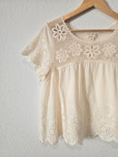 Floral Embroidered Cotton Blouse (S)