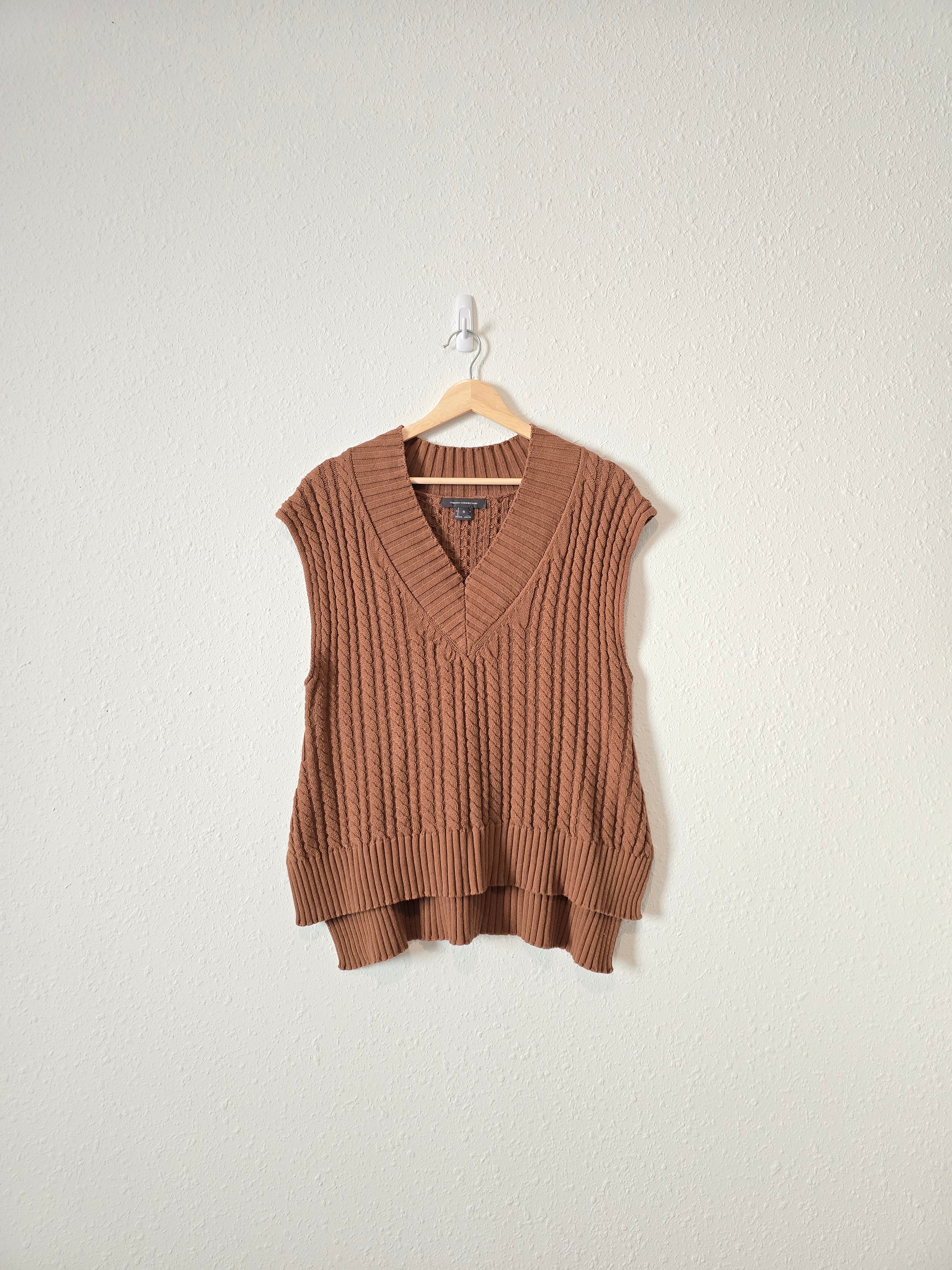 Brown Cable Knit Sweater Vest (S)