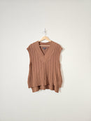 Brown Cable Knit Sweater Vest (S)