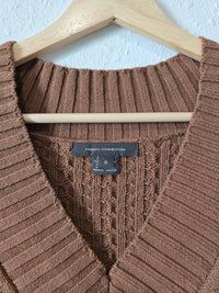 Brown Cable Knit Sweater Vest (S)