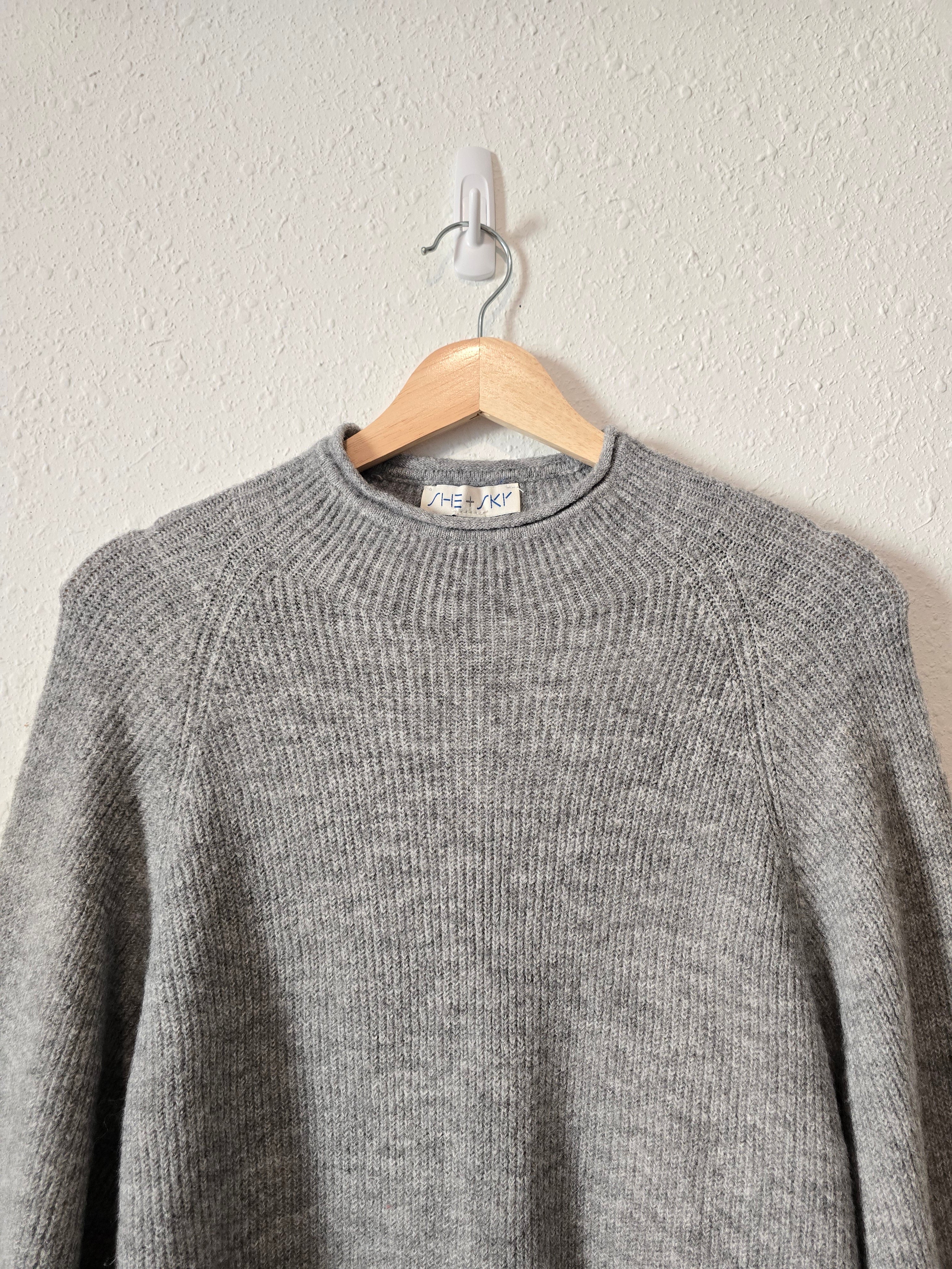 Gray Cozy Mockneck Sweater (M)