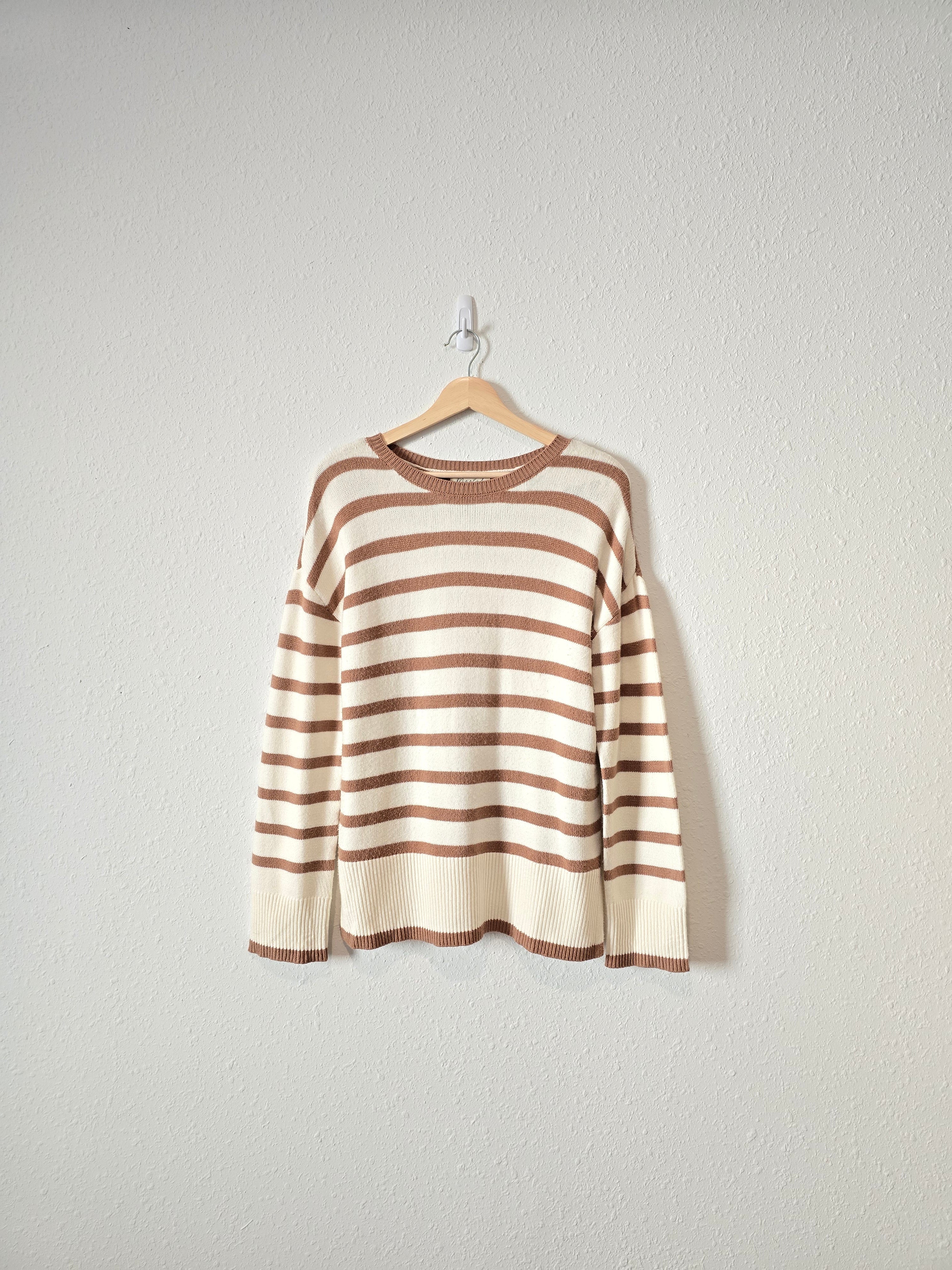 Neutral Cozy Striped Sweater (XS)