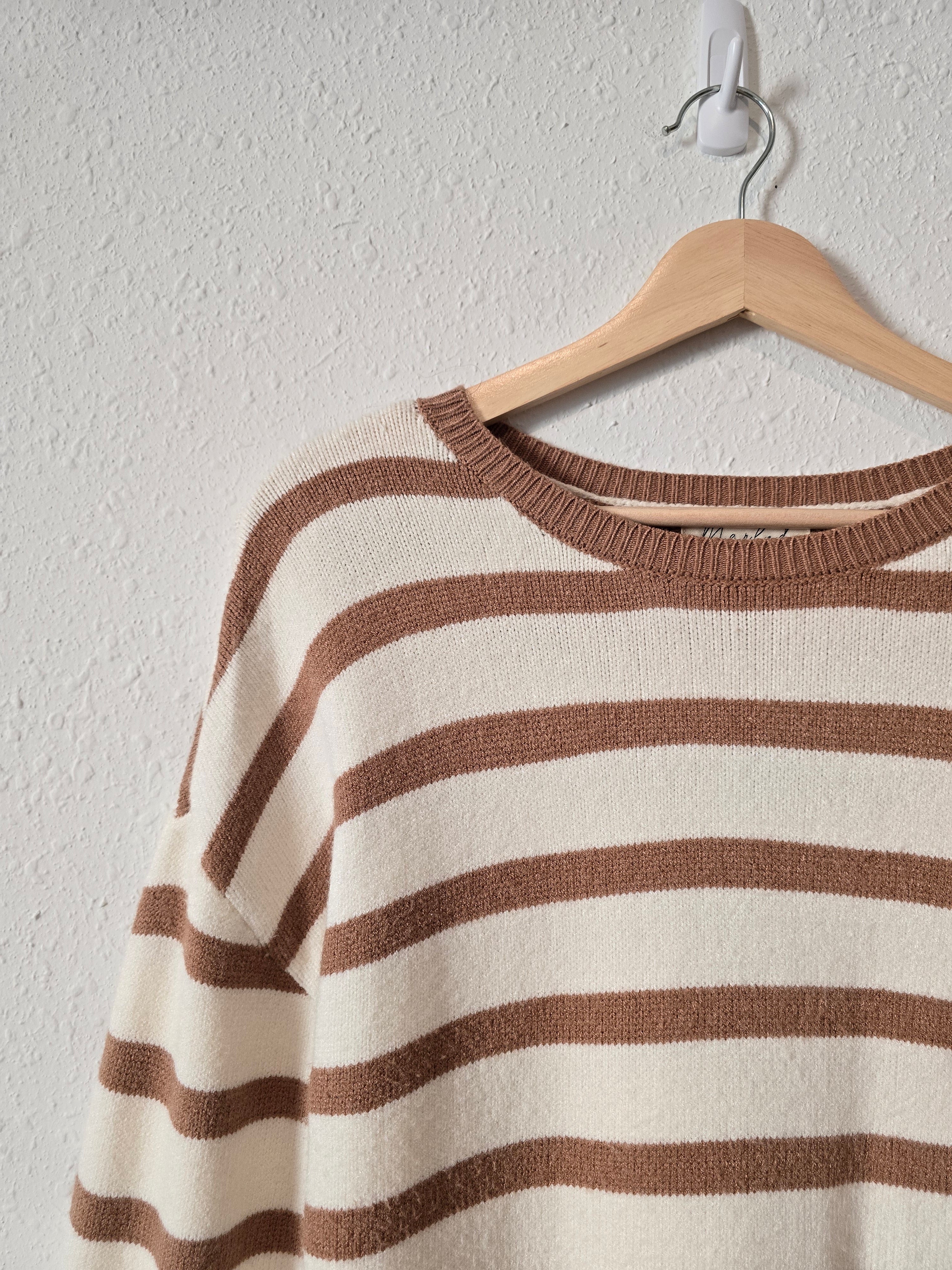 Neutral Cozy Striped Sweater (XS)