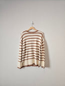 Neutral Cozy Striped Sweater (XS)