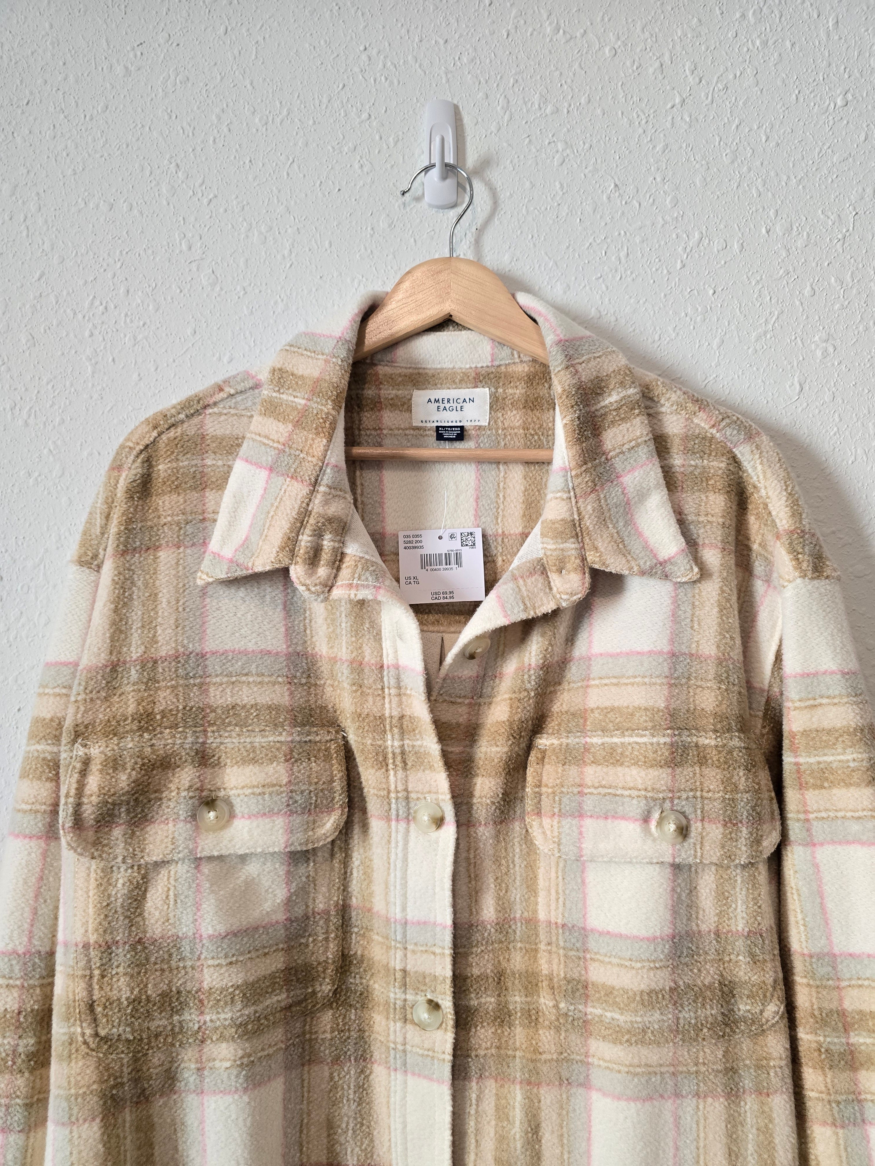 NEW Plaid Fleece Shacket (XL)