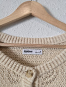 Waffle Knit Henley Sweater (M)