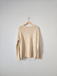 Waffle Knit Henley Sweater (M)