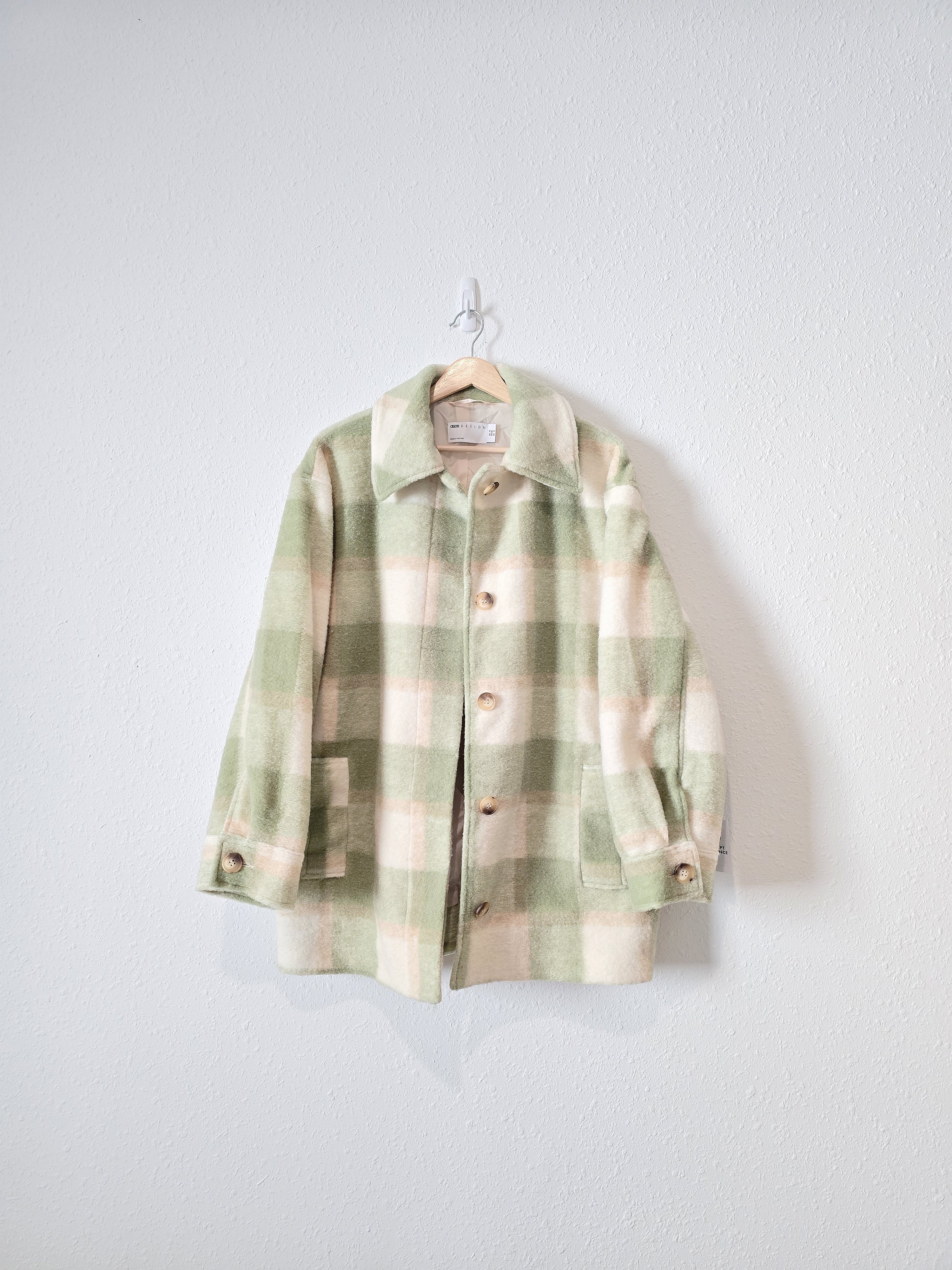 NEW Asos Green Plaid Coat (4)