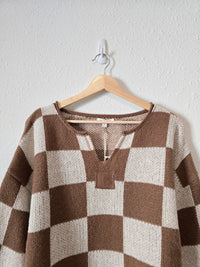 NEW Brown Checkered Sweater (S)