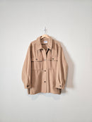 Camel Button Up Shacket (3X)