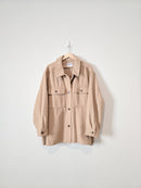 Camel Button Up Shacket (3X)