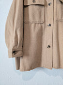 Camel Button Up Shacket (3X)