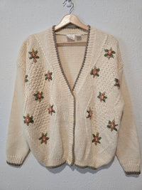 Vintage Floral Embroidered Sweater (L)