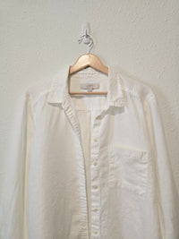 White 100% Linen Button Up (XL)