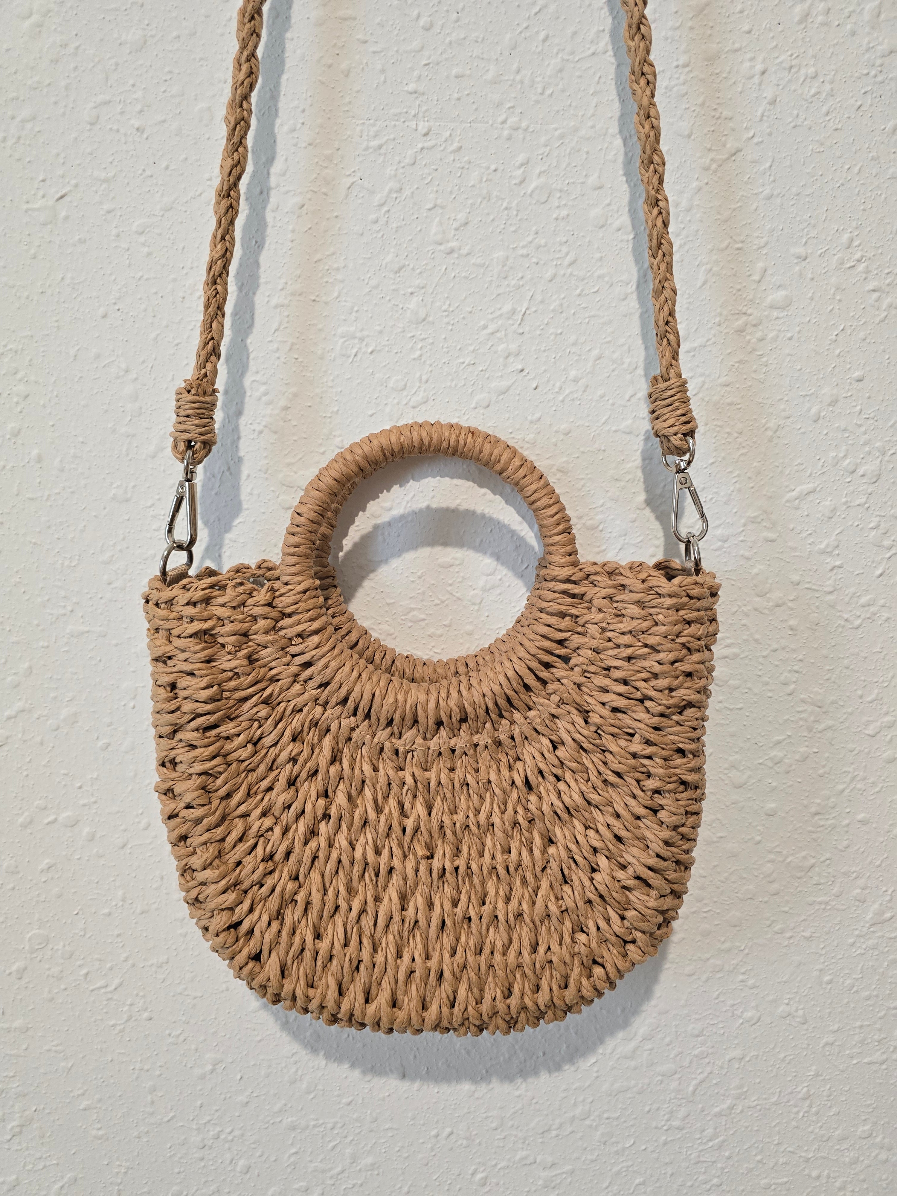 Small Raffia Crossbody Purse