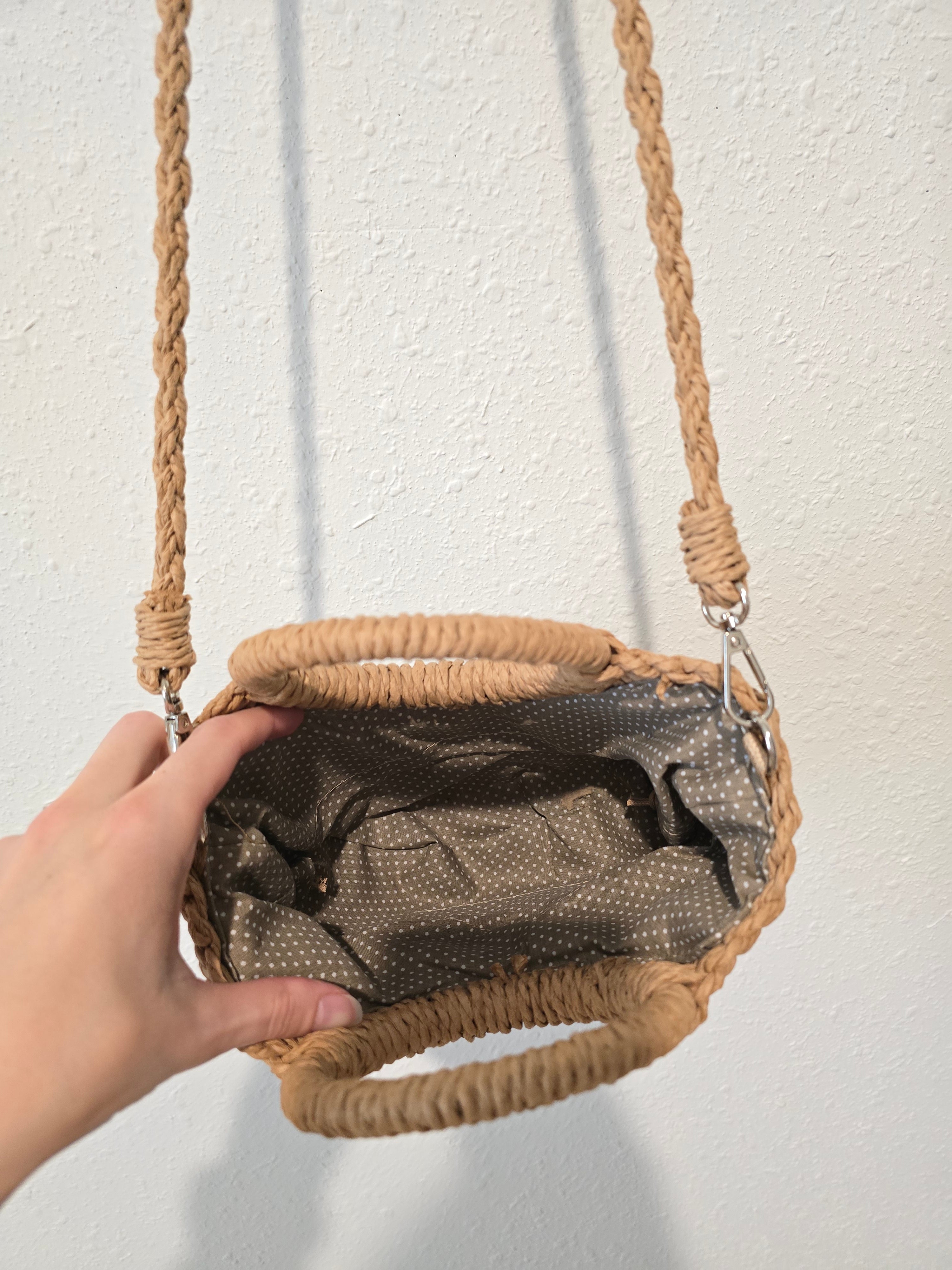 Small Raffia Crossbody Purse