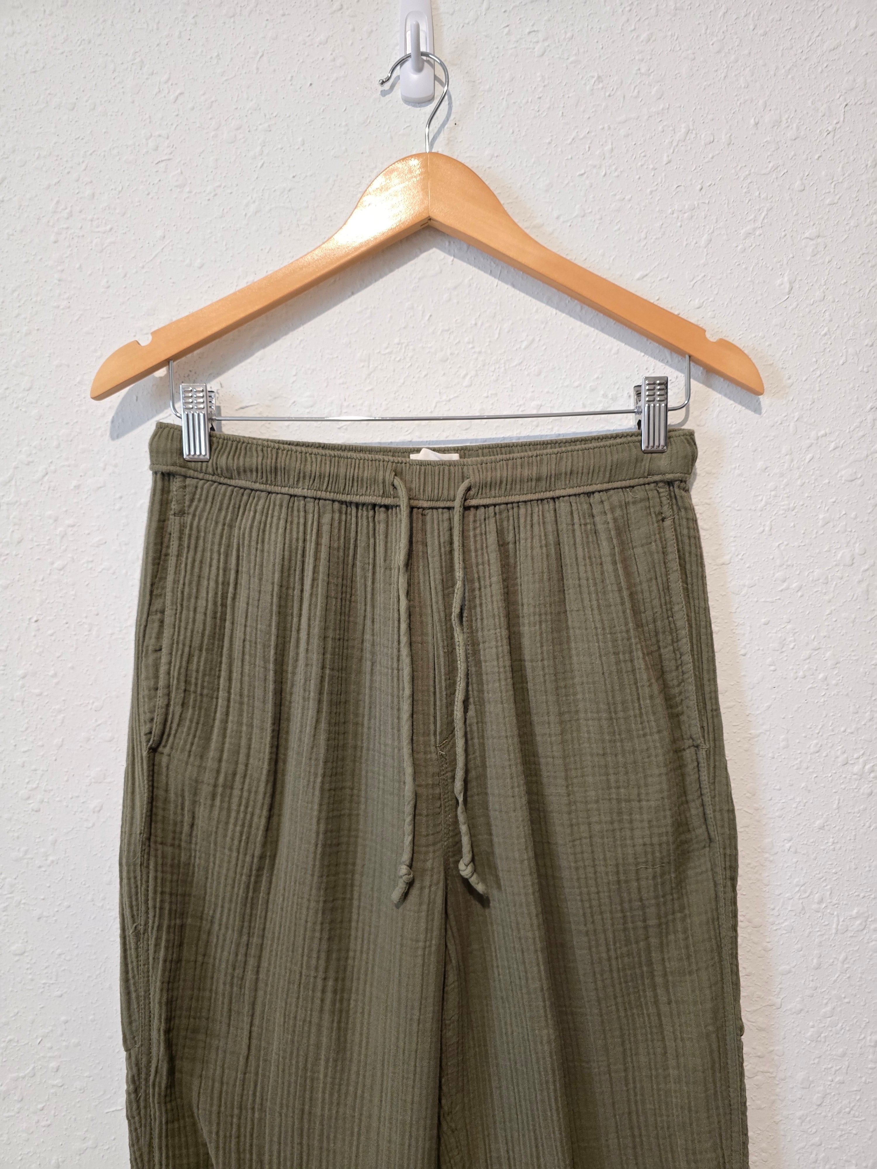 Lou & Grey Olive Gauze Pants (S)