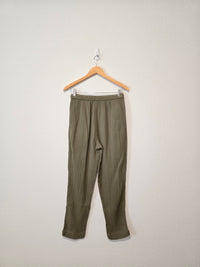 Lou & Grey Olive Gauze Pants (S)