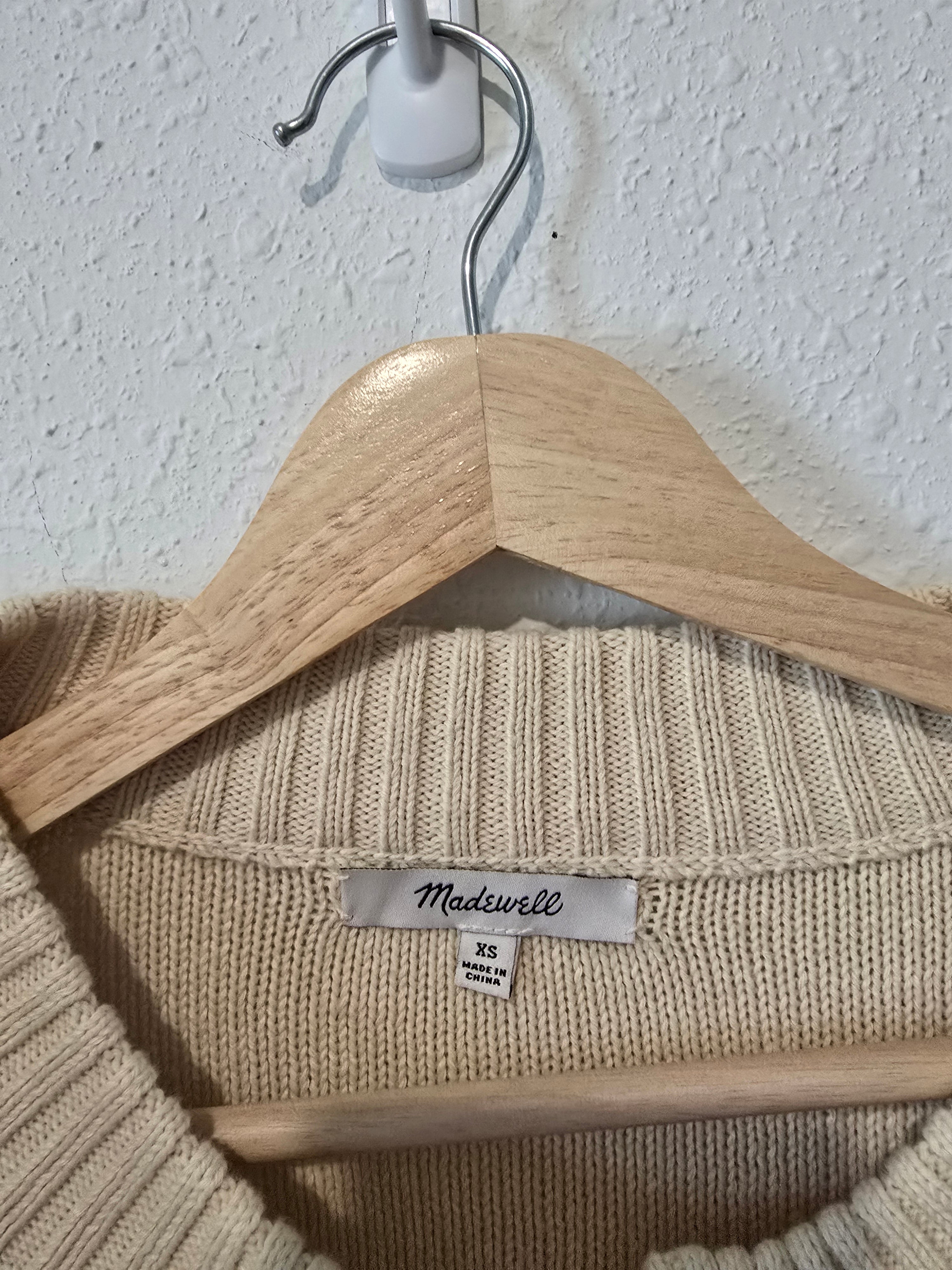 Madewell Cream Knit Cardigan (XS)