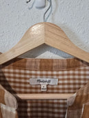 Madewell Checkered V Neck Top (S)