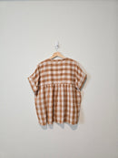 Madewell Checkered V Neck Top (S)