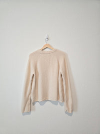 Quince Ivory Cashmere Sweater (L)