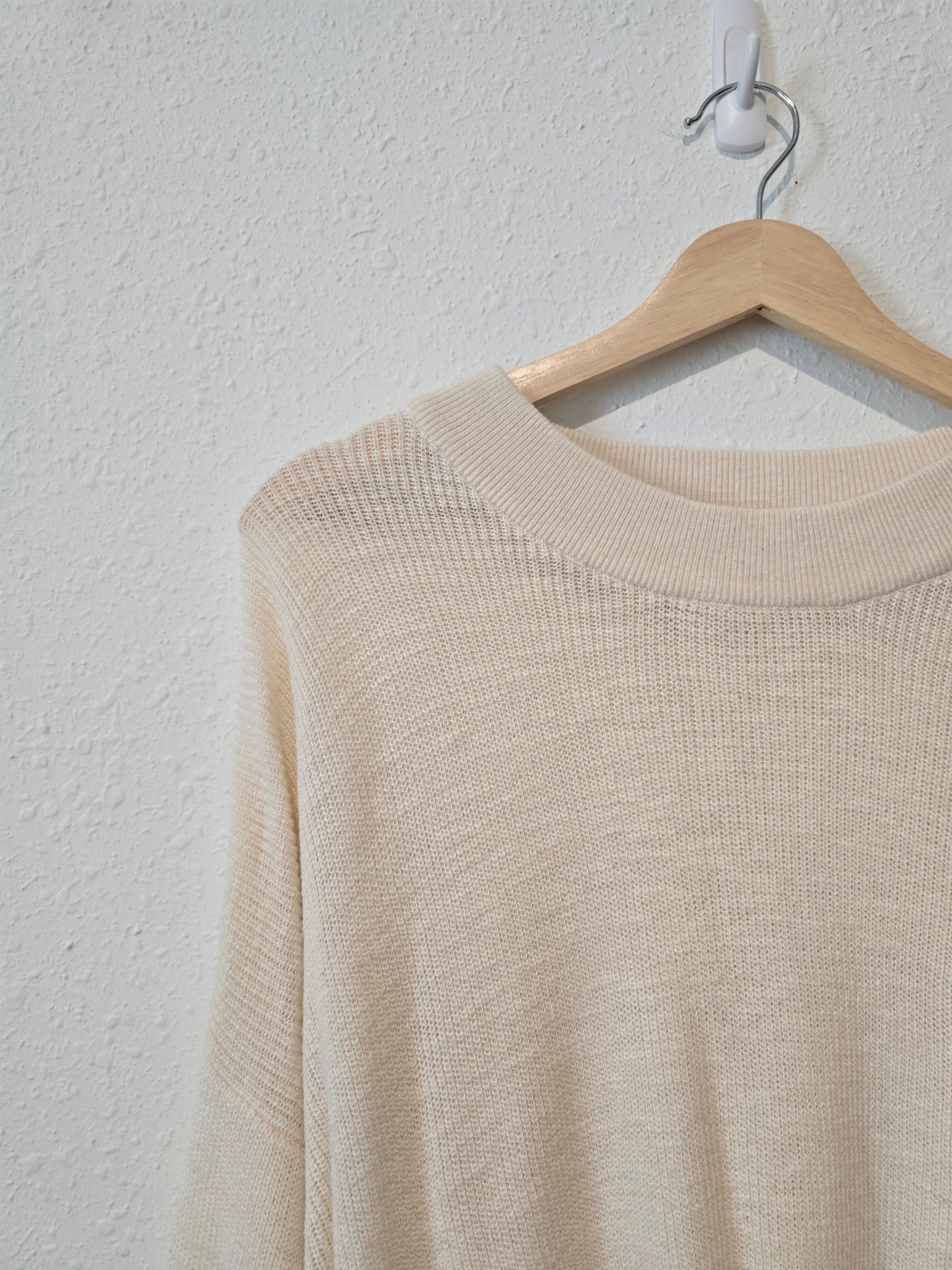 Free People Cream Knit Sweater (M)