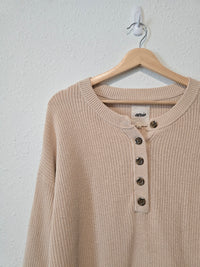 Aerie Ribbed Henley Sweater (S)