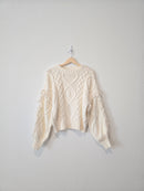 Cable Knit Fringe Sweater (XS)