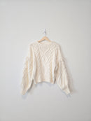 Cable Knit Fringe Sweater (XS)