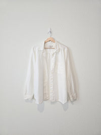 White 100% Linen Button Up (XL)