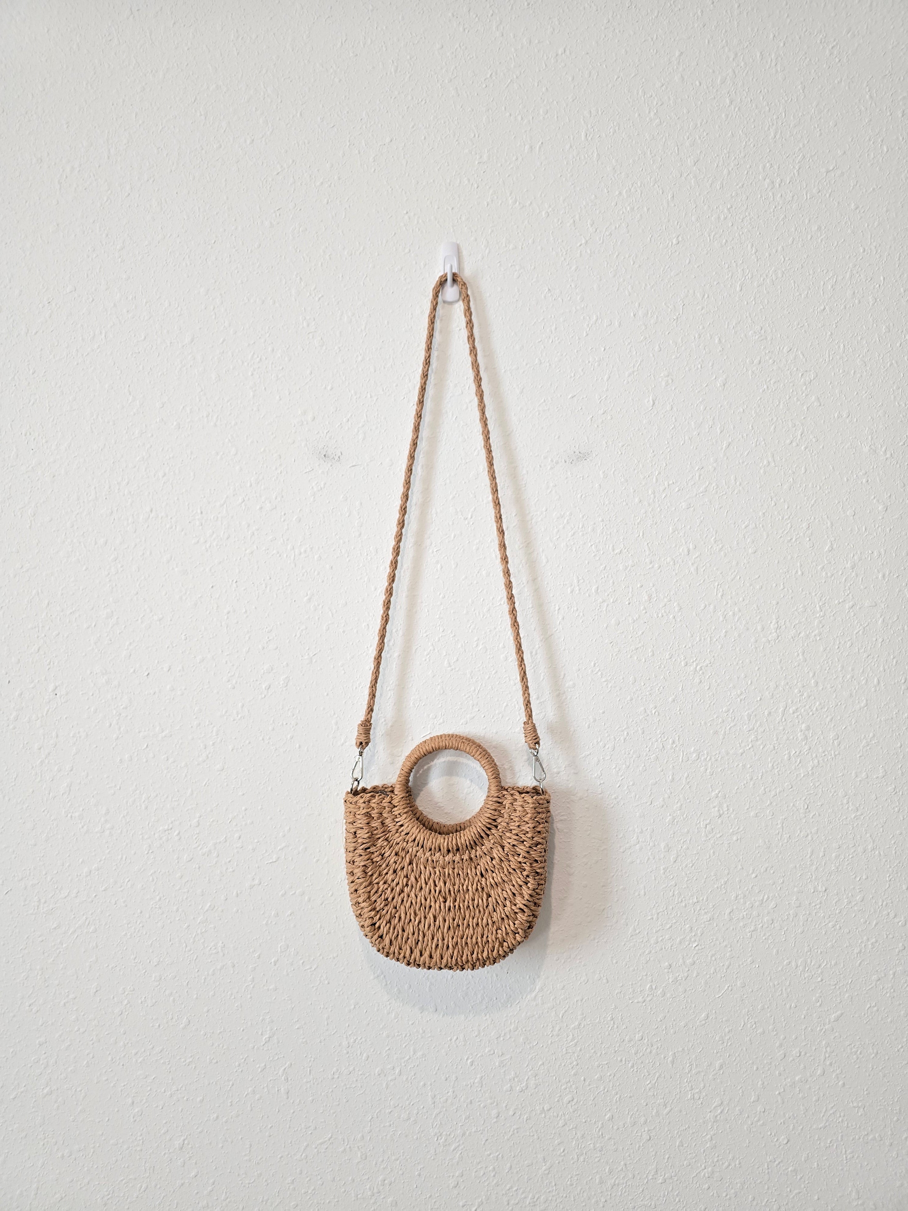 Small Raffia Crossbody Purse