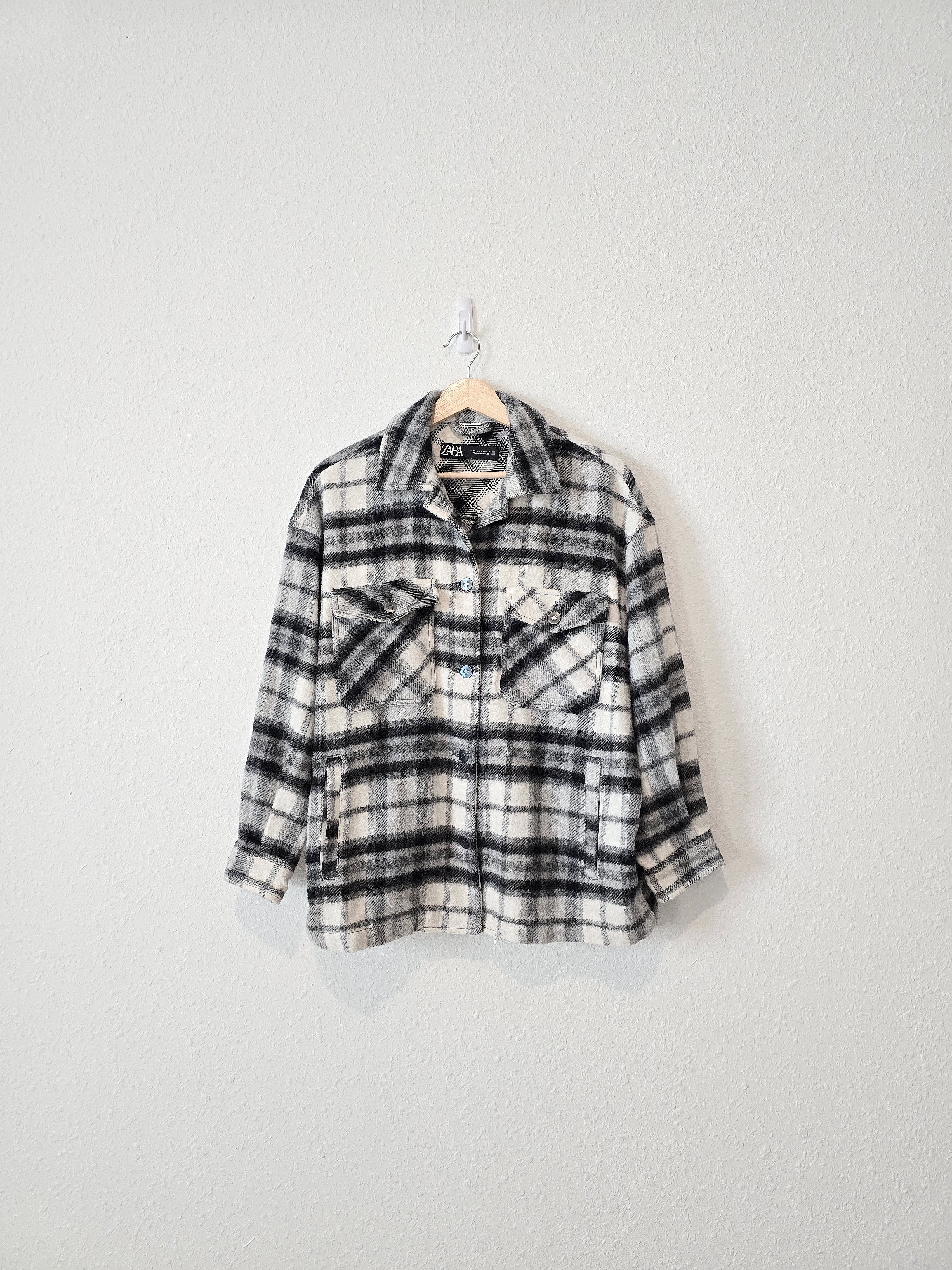 Zara Plaid Oversized Shacket (M)