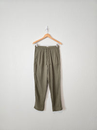 Lou & Grey Olive Gauze Pants (S)