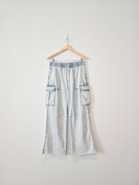 Aerie Wide Leg Cargo Jeans (M)