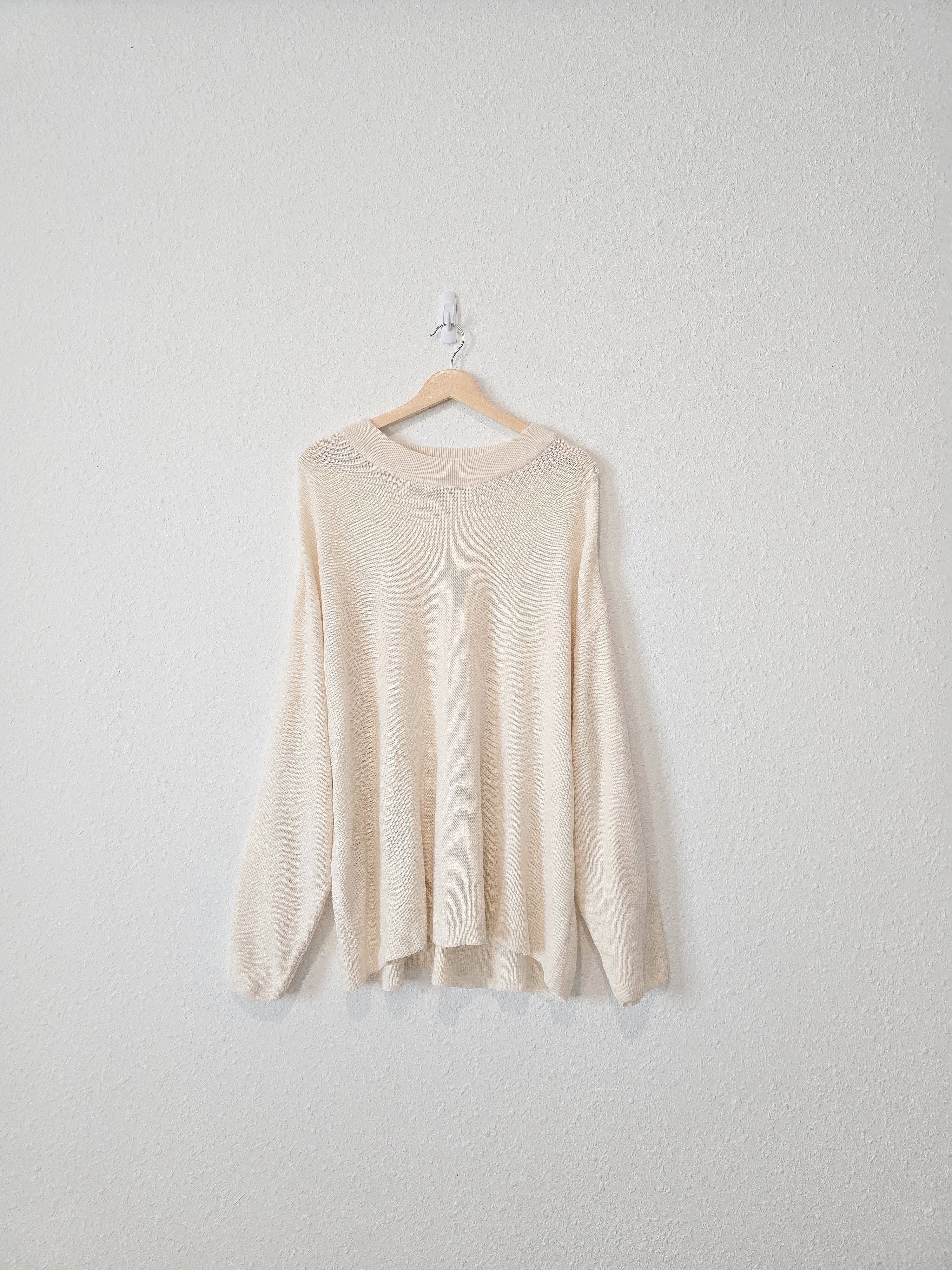 Free People Cream Knit Sweater (M)