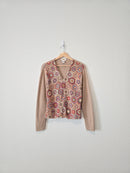 Vintage Crochet Zip Up Sweater (L)