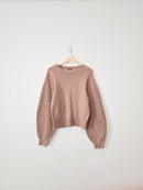 Brown Puff Sleeve Sweater (M)