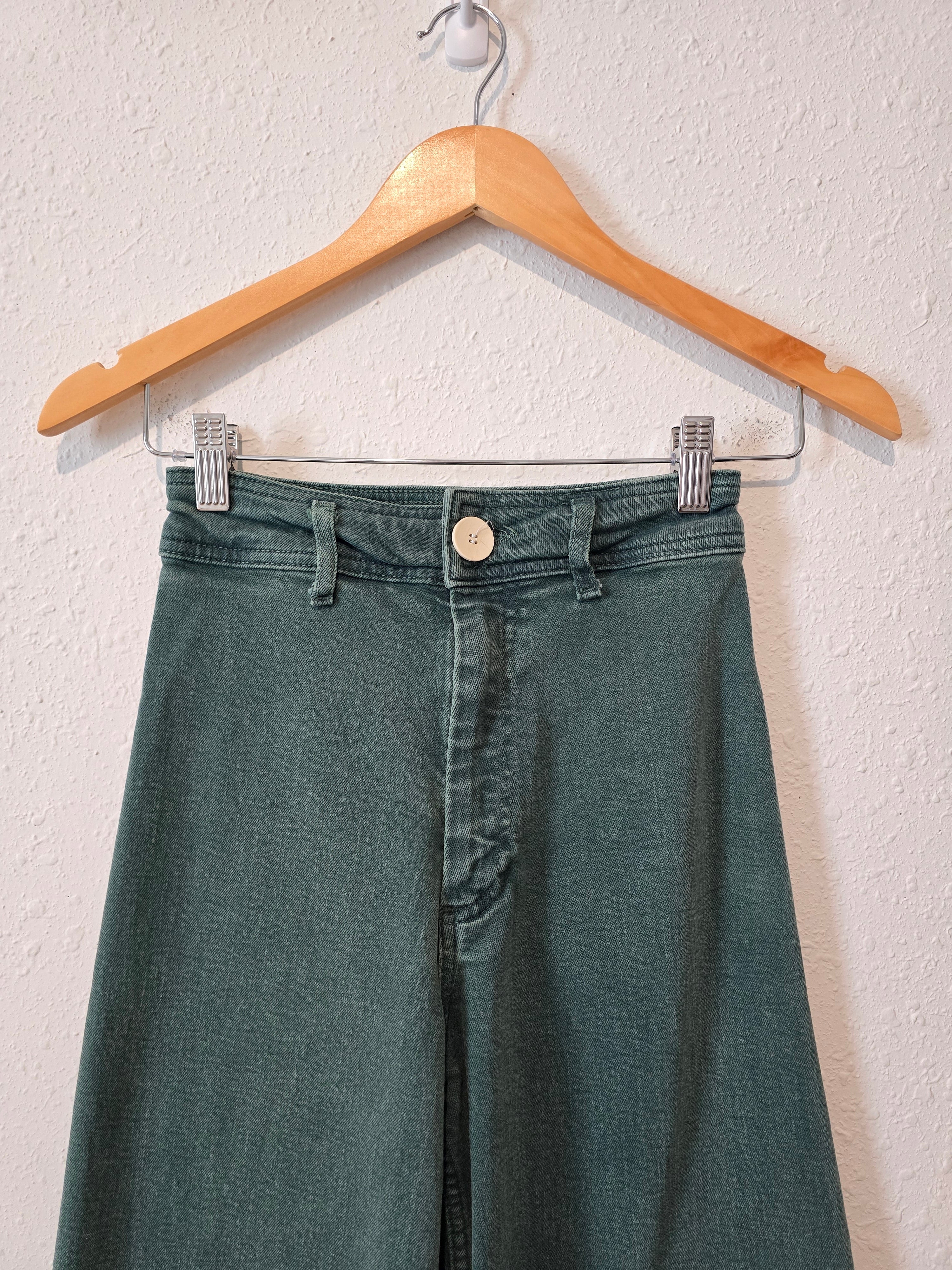 Zara Green Wide Leg Jeans (0)