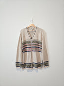 Vintage Fairisle Button Up Sweater (XL)