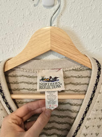 Vintage Fairisle Button Up Sweater (XL)