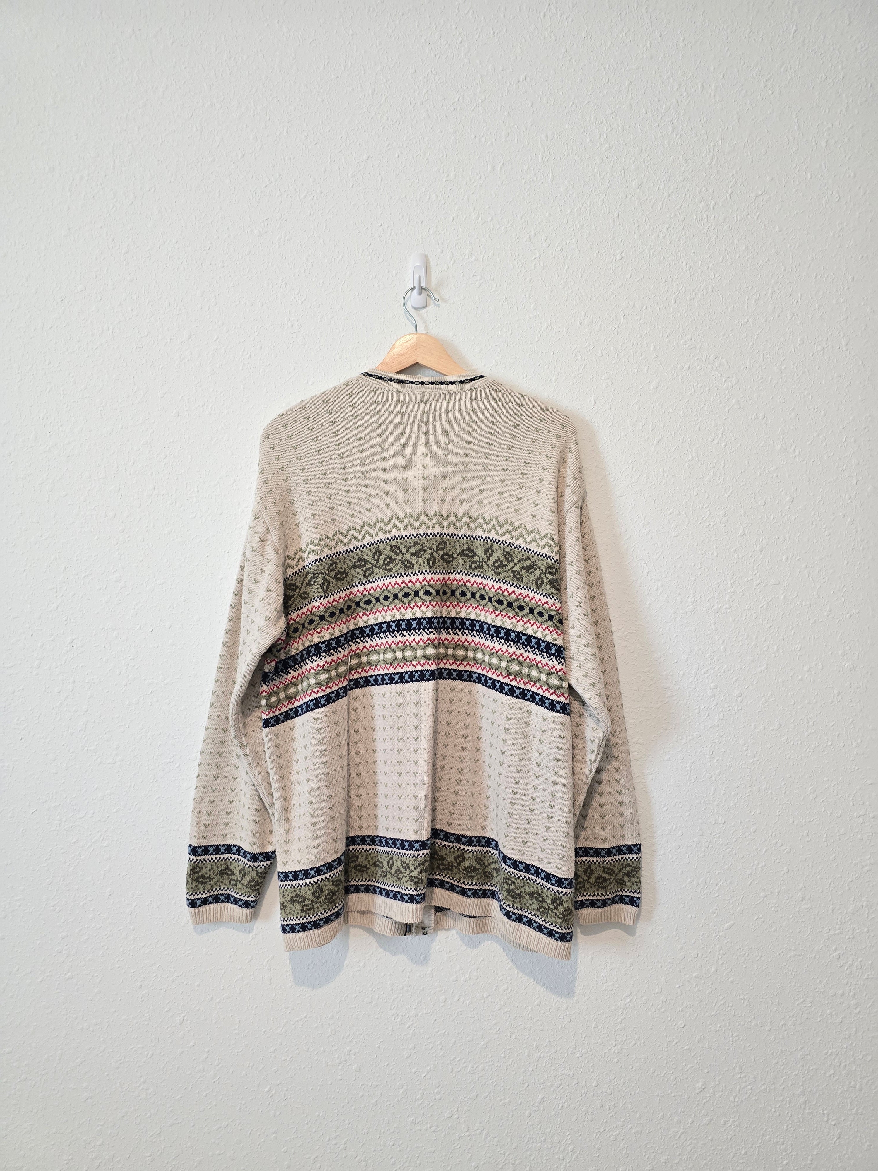 Vintage Fairisle Button Up Sweater (XL)