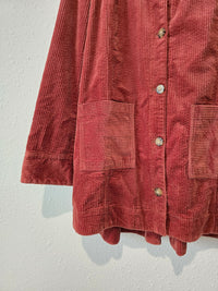 Rust Corduroy Hooded Jacket (M)