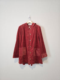 Rust Corduroy Hooded Jacket (M)