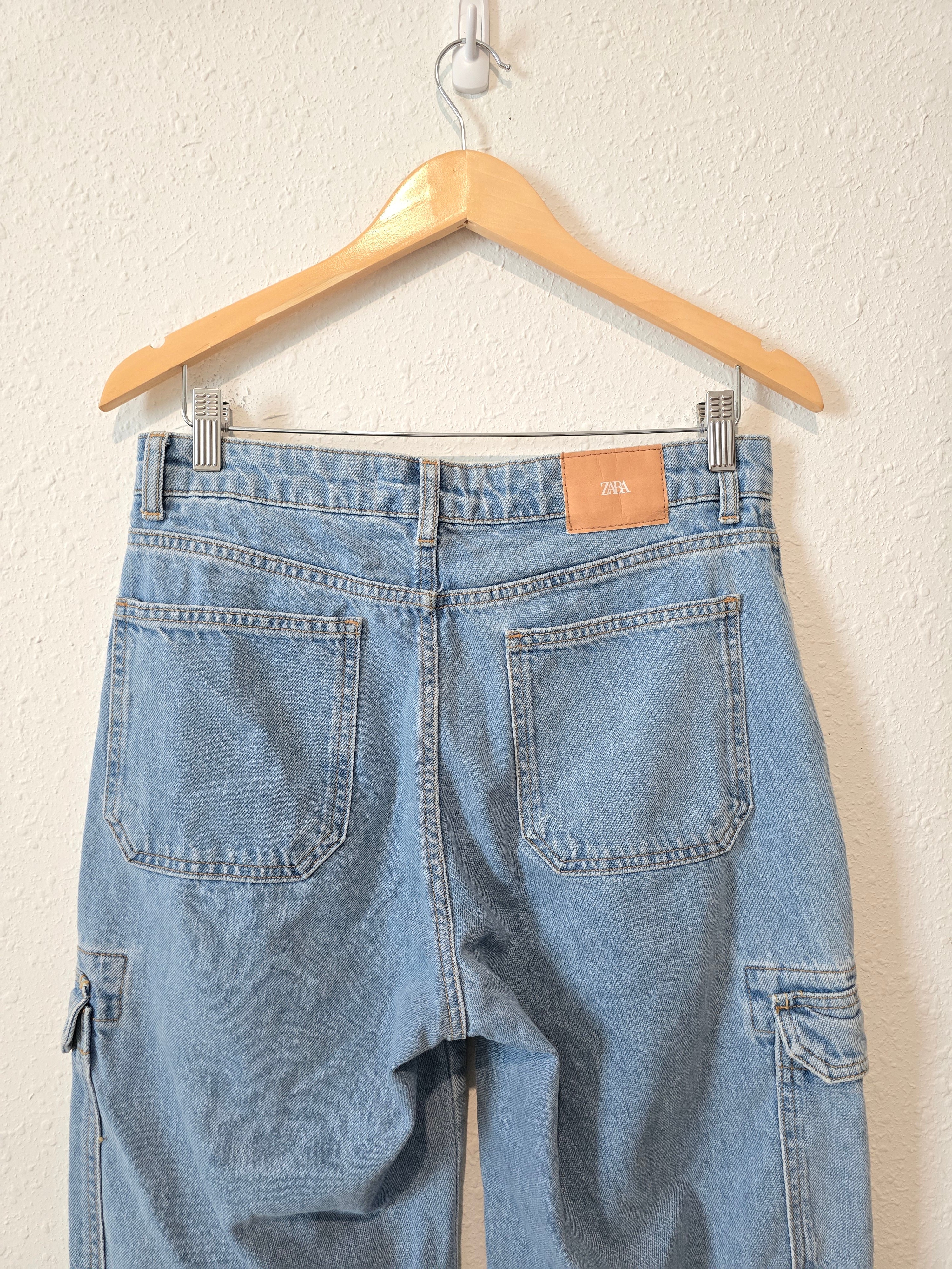 Zara Wide Leg Cargo Jeans (6)