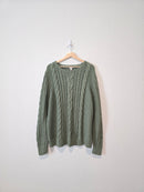 LL Bean Green Cable Knit Sweater (3X)